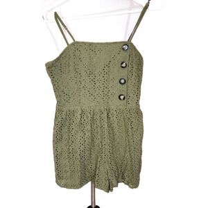 Sky and Sparrow Olive Romper Size Medium